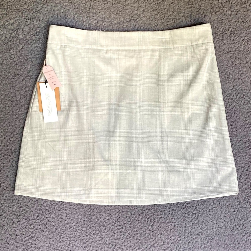 New Rachel Zoe Minimalist Pull On Sustainable Plaid Skirt Womens XL 37x18 NWT